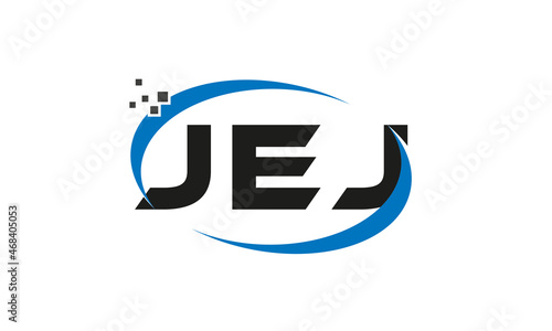 dots or points letter JEJ technology logo designs concept vector Template Element