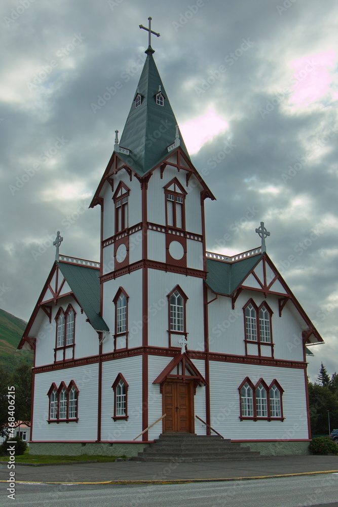 Church in Husavik in Iceland, Europe
