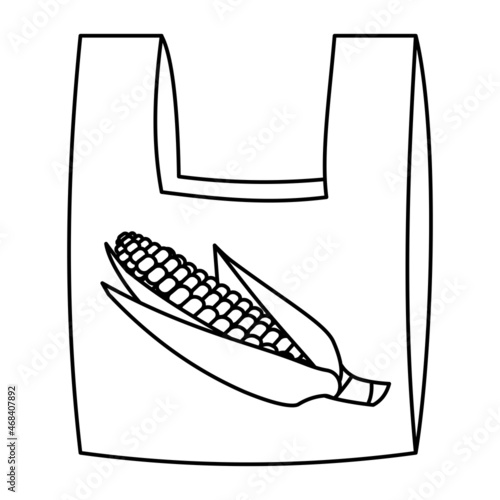 Biodegradable plastic bag made of corn starch