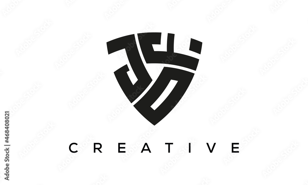 JOF letters logo, security Shield logo vector JOF letters logo, security Shield logo vector