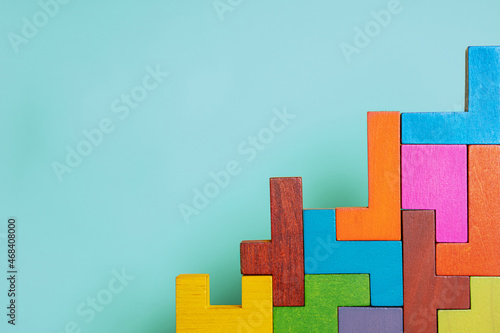 Abstract background with geometric blocks.