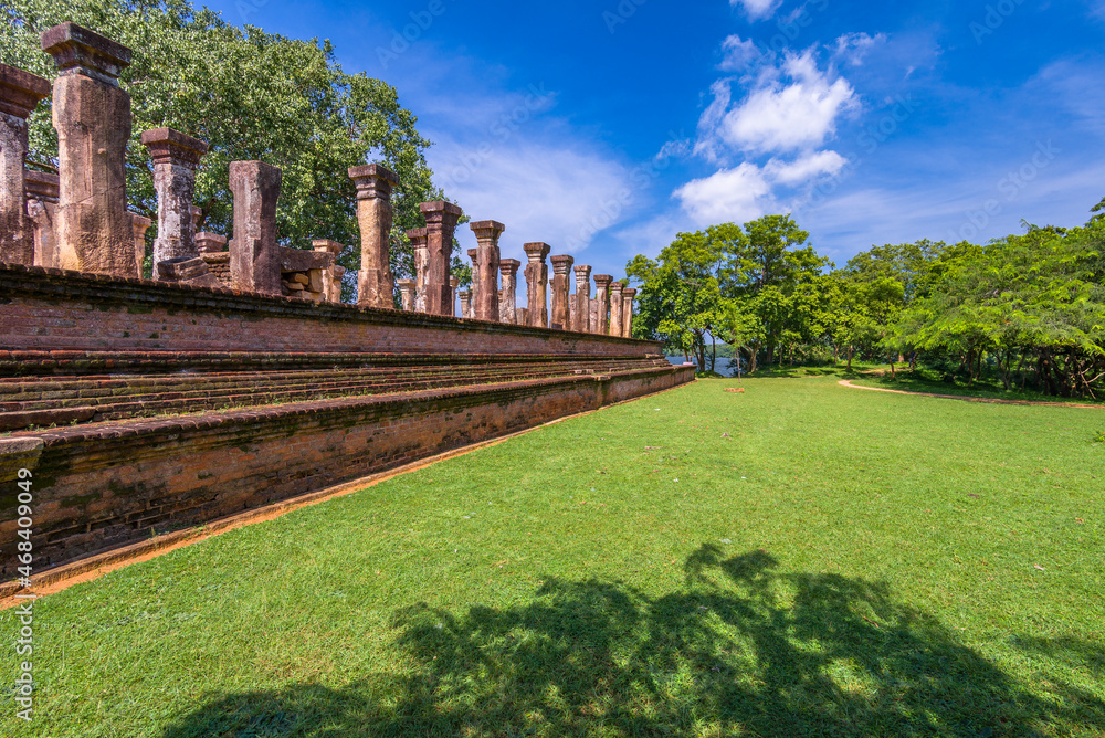 Ruins of the royal ancient city of the Kingdom of Polonnaruwa in Sri Lanka 