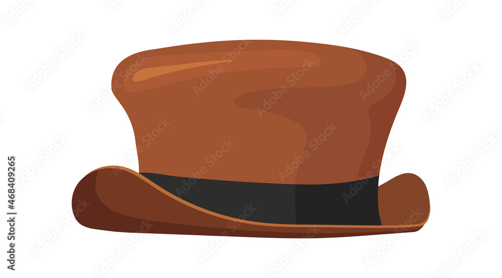 Cartoon western hat. Gentlemans hipster side accessory vector illustration Cartoon western hat. Gentlemans hipster side accessory vector illustration