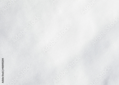 Fresh snow background. White Snow texture. Snowflakes top view. Poster, banner, brochure design for christmas or new year.