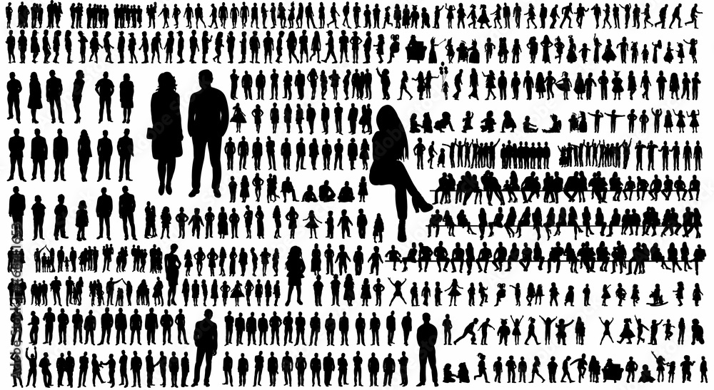 © zolotons - black silhouette people, vector collection, isolated