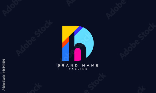 HD, DH, Abstract initial monogram letter alphabet logo design