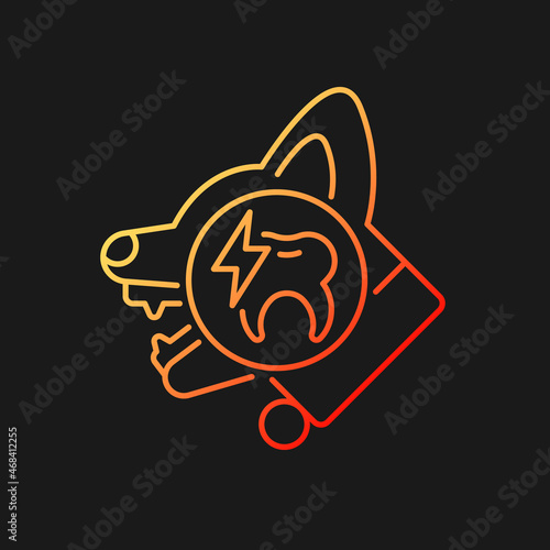 Periodontal disease gradient vector icon for dark theme. Gum periodontitis. Mouth tissues infection. Teeth illness. Thin line color symbol. Modern style pictogram. Vector isolated outline drawing