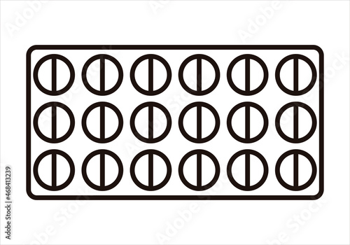 Icono de tableta negra de pastillas. 
