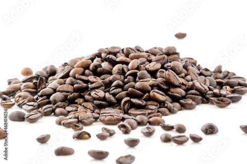 Coffee beans raw close up