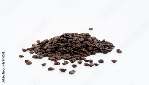 Coffee beans raw close up