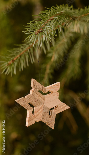 Dekoracja świąteczna gwiazdka z drewna