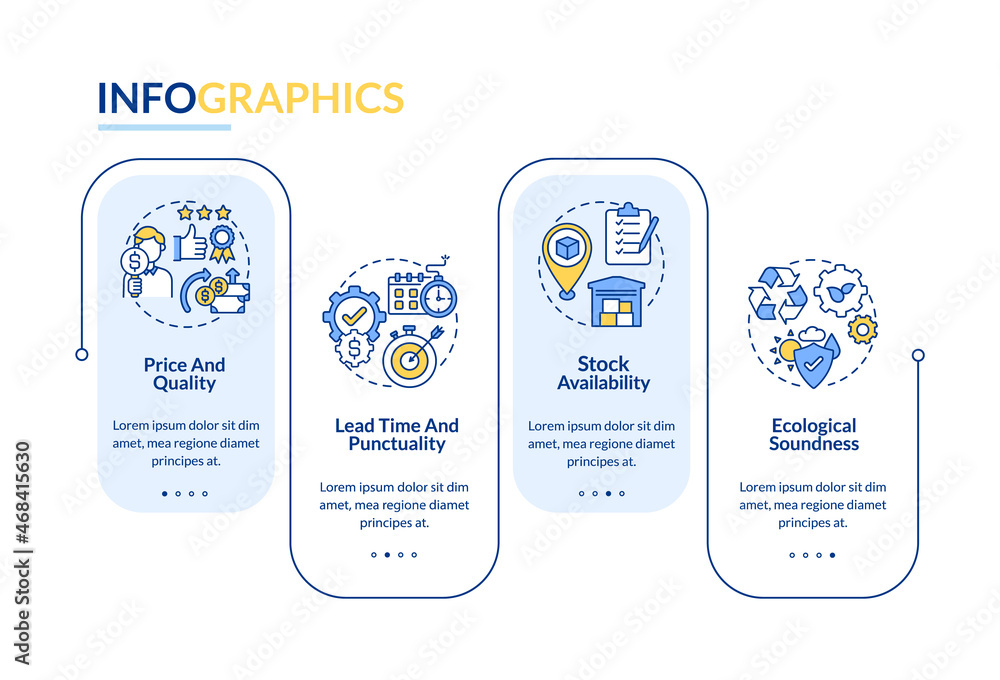 Operations management metric vector infographic template. Production ...