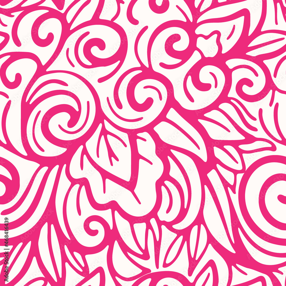 Monochrome seamless pattern with flowers Monochrome seamless pattern with flowers