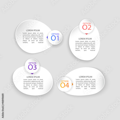 Infographic design business template with icons and 4 options or steps. Can be used for process diagram, presentations, workflow layout or banner vector illustration