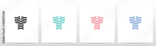 Wavy Lines Forming Letter Logo Design Y