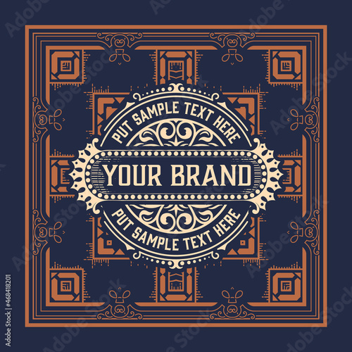 Western card with vintage style