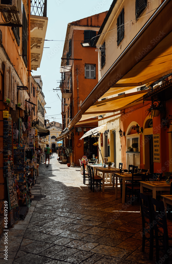 Street scene, Corfu Town, Greece