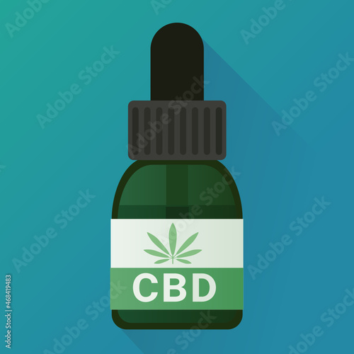 Bottle of CBD oil with pipette (flat design)