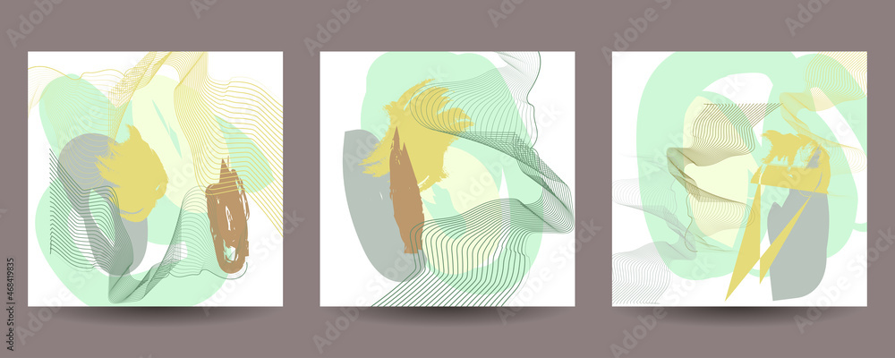 Abstract vector seamless pattern set of painting with bright colors and lines in art nouveau style. Organic grunge textured overlapping wavy shapes and lines Abstract vector seamless pattern set of painting with bright colors and lines in art nouveau style. Organic grunge textured overlapping wavy shapes and lines