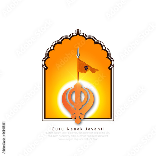 Abstract vector illustration happy guru nanak jayanti. web page, poster, banner.