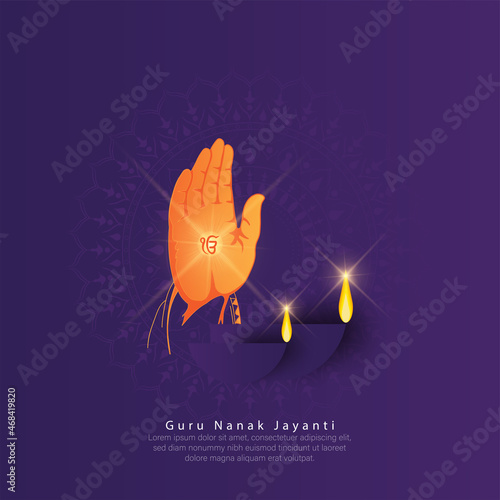 Abstract vector illustration happy guru nanak jayanti. web page, poster, banner.