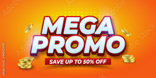 Editable text Mega promo banner template