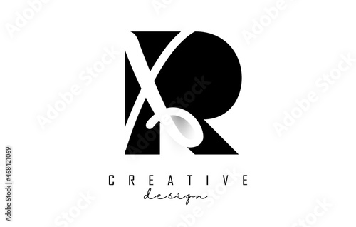 Letters RX Logo with a minimalist design. Letters R and X with geometric and handwritten typography.