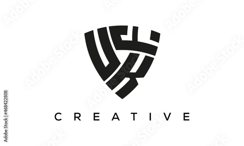 UKF letters logo, security Shield logo vector 