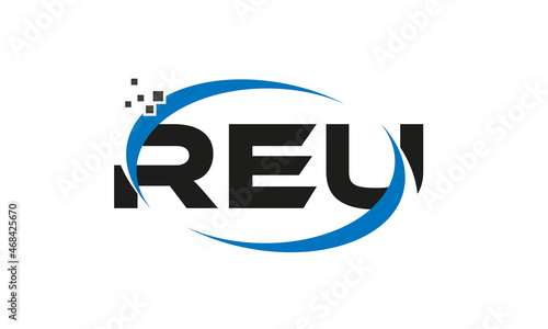 dots or points letter REU technology logo designs concept vector Template Element photo