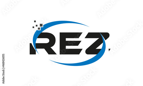 dots or points letter REZ technology logo designs concept vector Template Element photo