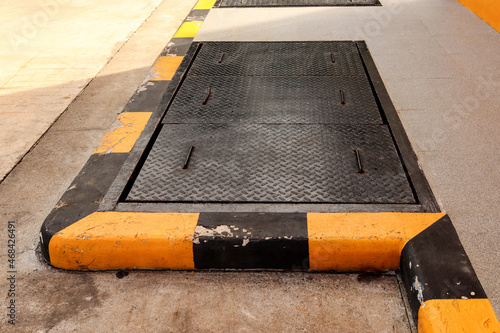 Steel plate cover wastewater sump used for grease trap.