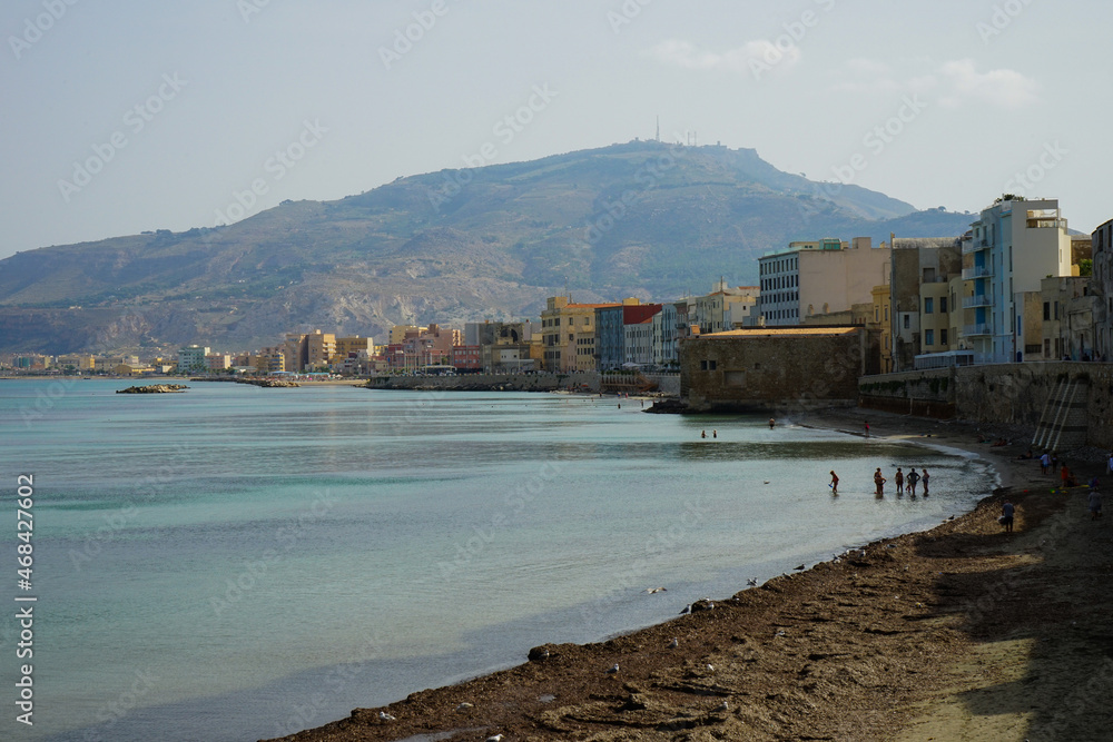 Trapani seaside view in a summer day, Sicily, Italy