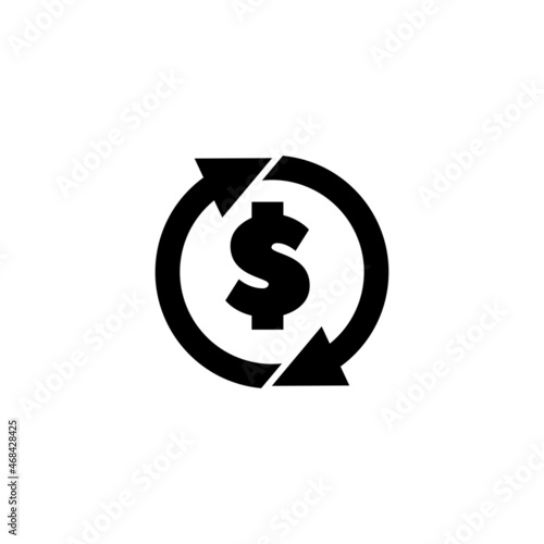Currency Exchange, Money Transfer, Convertation. Flat Vector Icon illustration. Simple black symbol on white background. Currency Exchange, Transfer sign design template for web and mobile UI element.