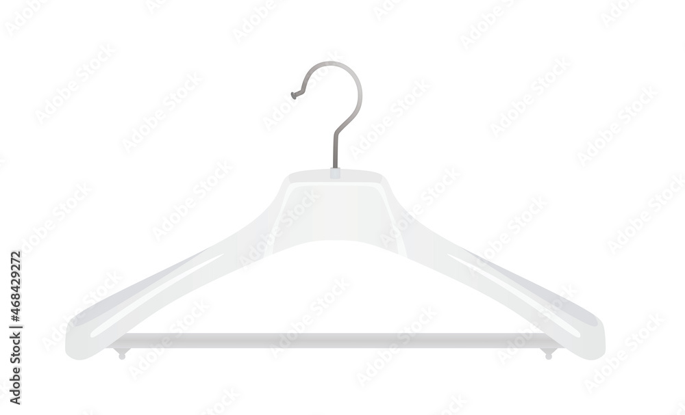 White plastic hanger.  vector illustration
