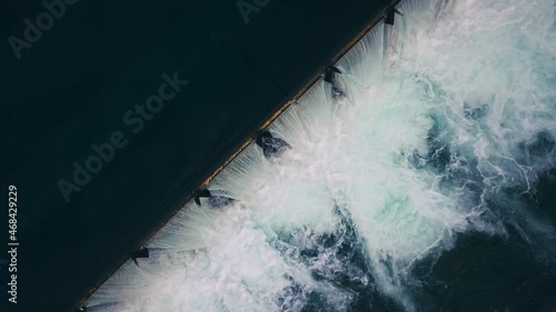 Dam water barrier in river for current production