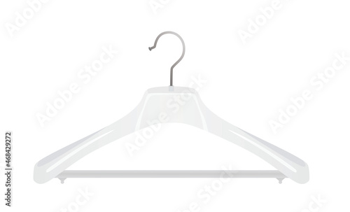 White plastic hanger. vector illustration