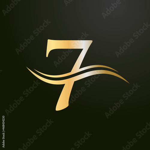 7 Logo Design for business and company identity. Creative 7 letter with luxury concept
