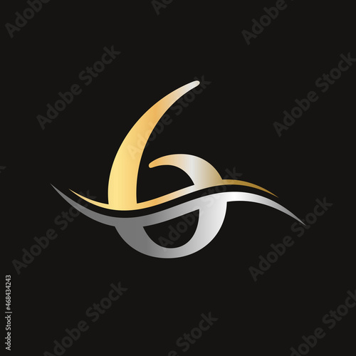 Letter 6 Logo Design with water wave concept. 6 letter logo design with modern trendy. 6 logo design vector