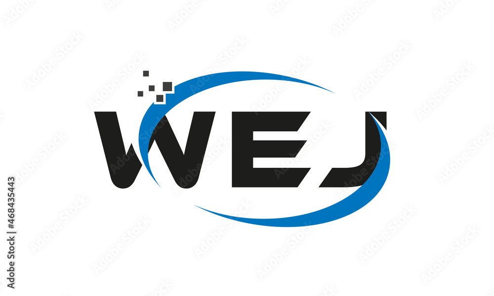 dots or points letter WEJ technology logo designs concept vector Template Element - obrazy, fototapety, plakaty 