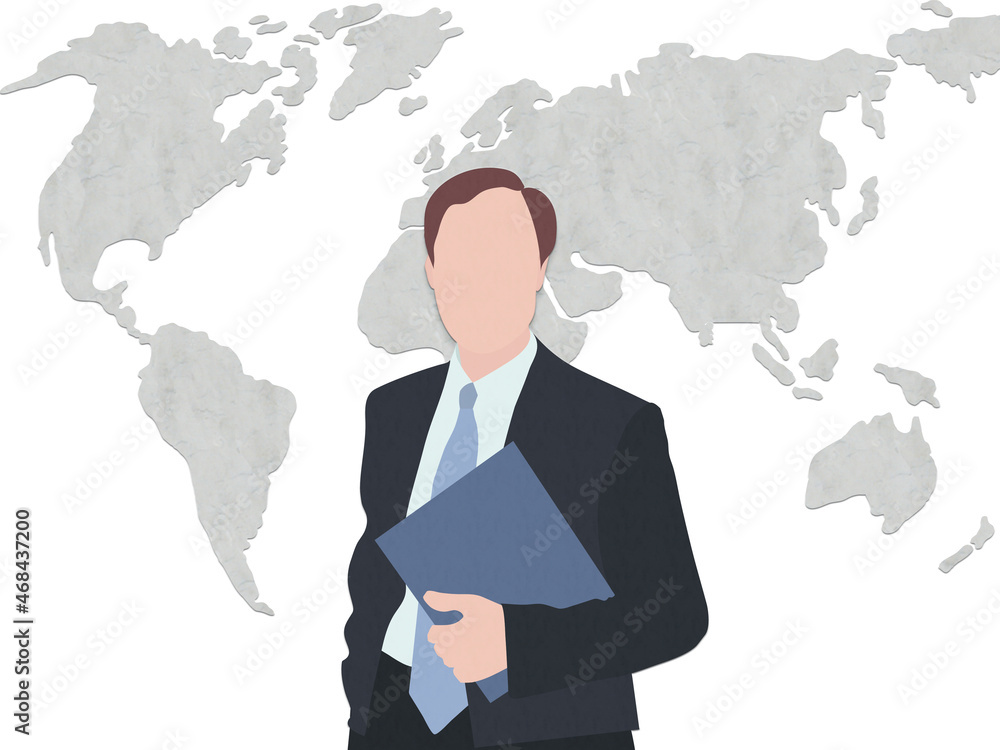 business, a man in a suit with a tie and a folder in his hand on the background of the world map, partner, businessman, finance, work business, a man in a suit with a tie and a folder in his hand on the background of the world map, partner, businessman, finance, work
