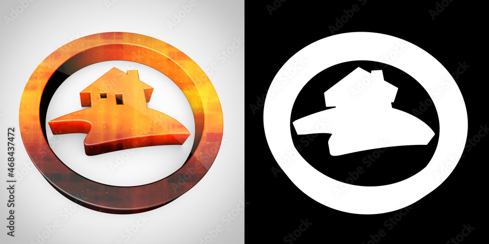 Naklejka premium Ikona home 3D