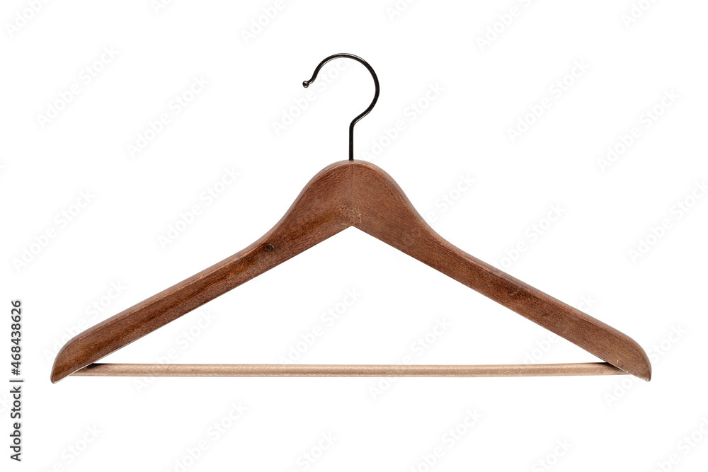 wooden clothes hanger isolated on white background wooden clothes hanger isolated on white background
