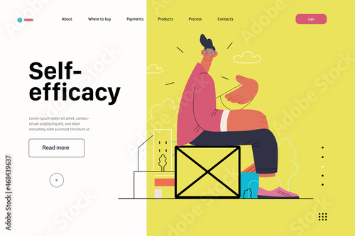 Startup illustration, website landing template. Concept of building new business