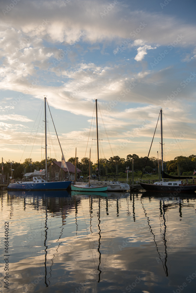 Sunrise over fishing boats in Charleston, SC. Sunrise over fishing boats in Charleston, SC.