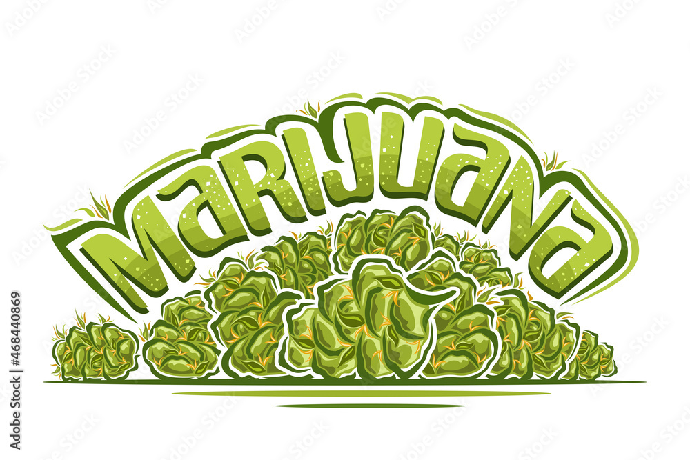 Vecteur Stock Vector logo for Marijuana, horizontal poster with