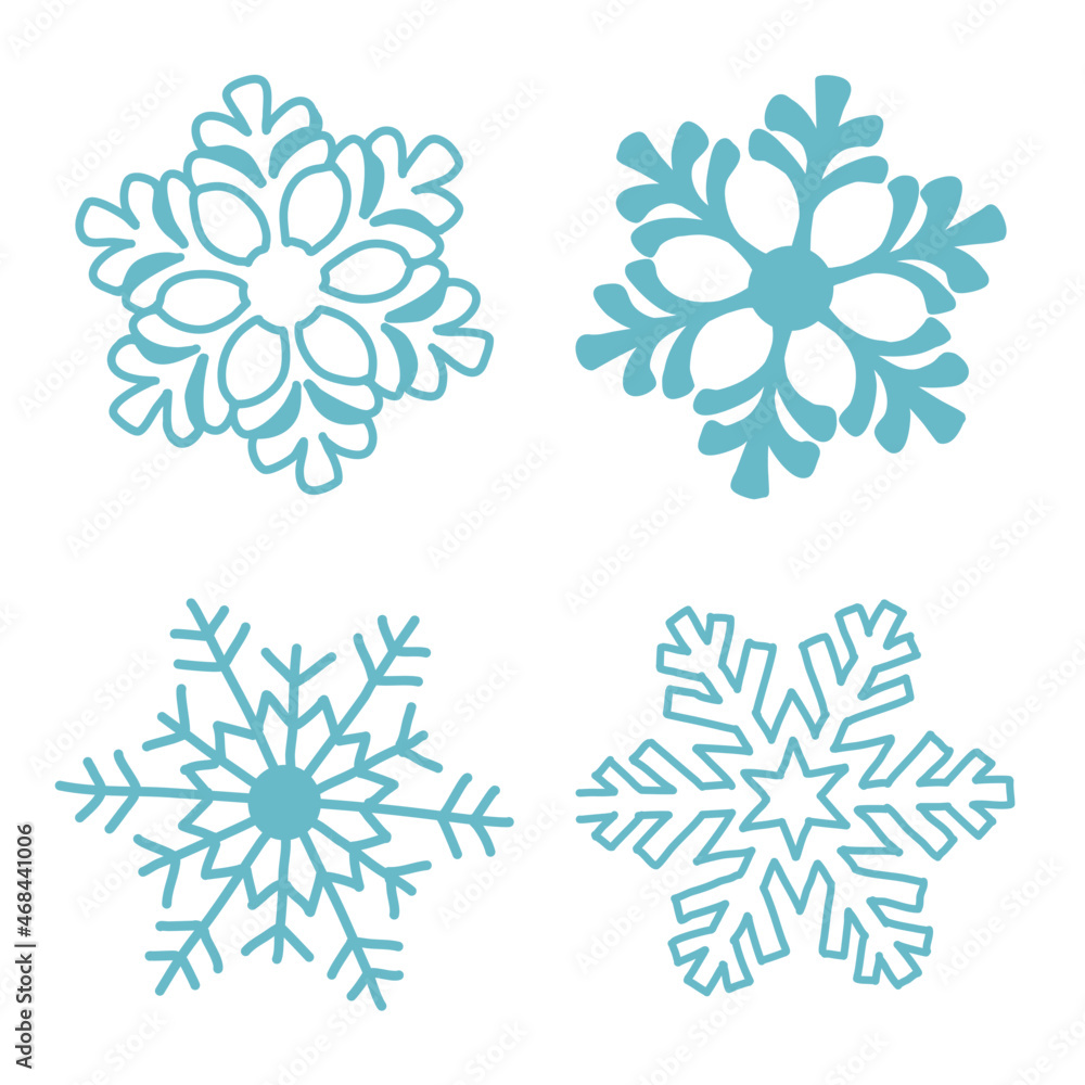Vector illustration, snowflakes on a white background. Vector illustration, snowflakes on a white background.