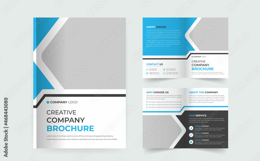 Orange business brochure template layout design,4 page corporate brochure editable template layout, minimal business brochure template design.