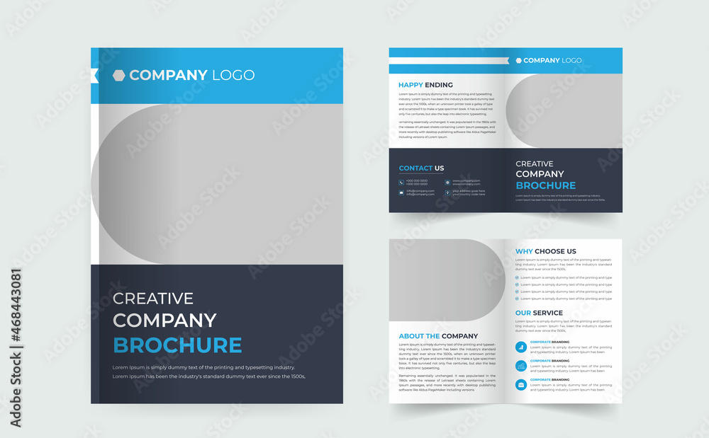 Orange business brochure template layout design,4 page corporate brochure editable template layout, minimal business brochure template design.