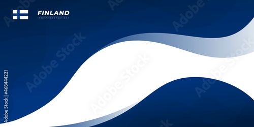 Wavy blue abstract design on white background. Finland Independence day template design.