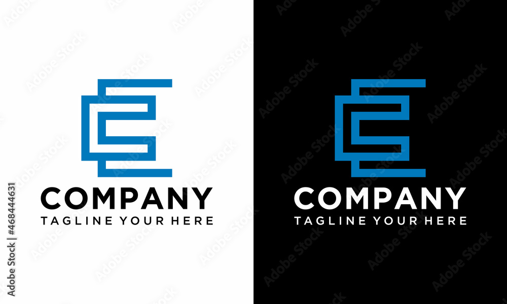 CC or C Letter Initial Logo Design, Vector Template on a black and white background. CC or C Letter Initial Logo Design, Vector Template on a black and white background.